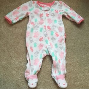 3/$12 Carters Print Fleece Footed Sleeper